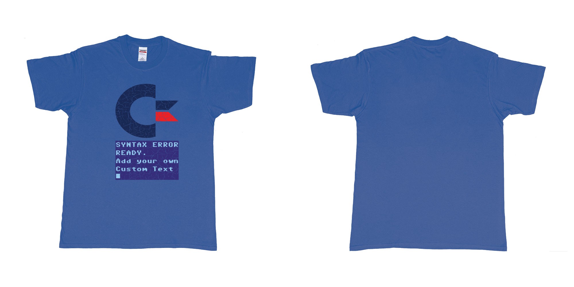 Custom tshirt design  in fabric color royal-blue choice your own text made in Bali by The Pirate Way