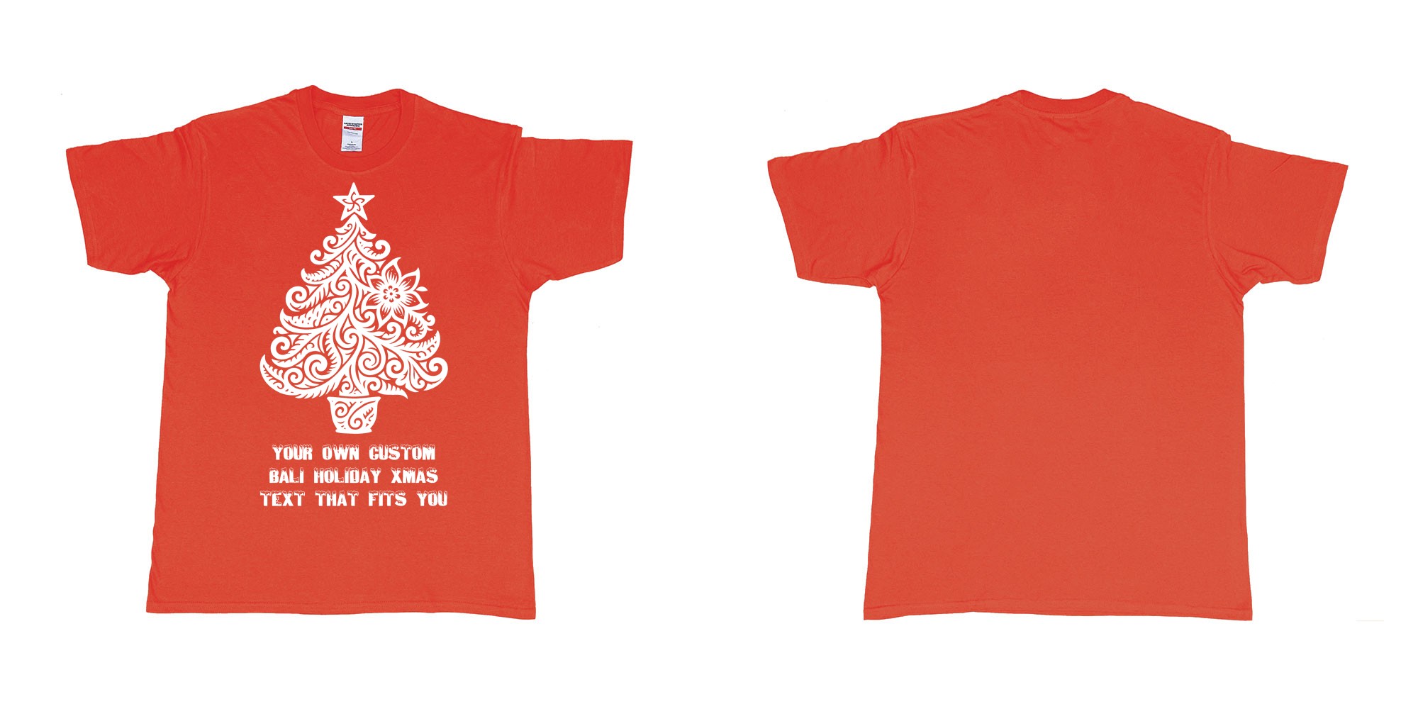 Custom tshirt design  in fabric color red choice your own text made in Bali by The Pirate Way