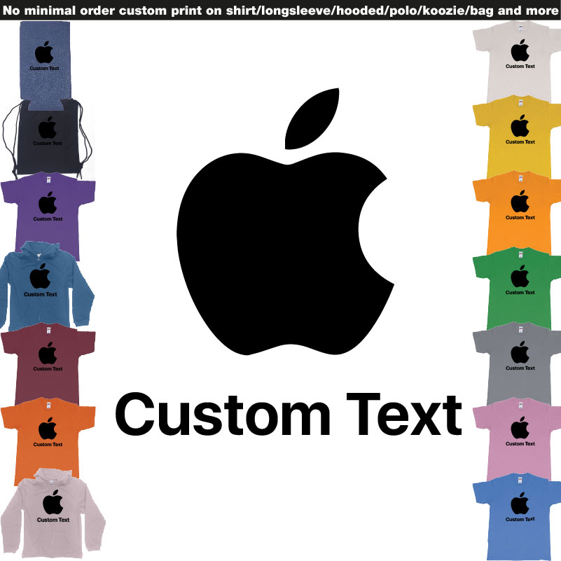 Apple Logo Add Custom Text Print Bali