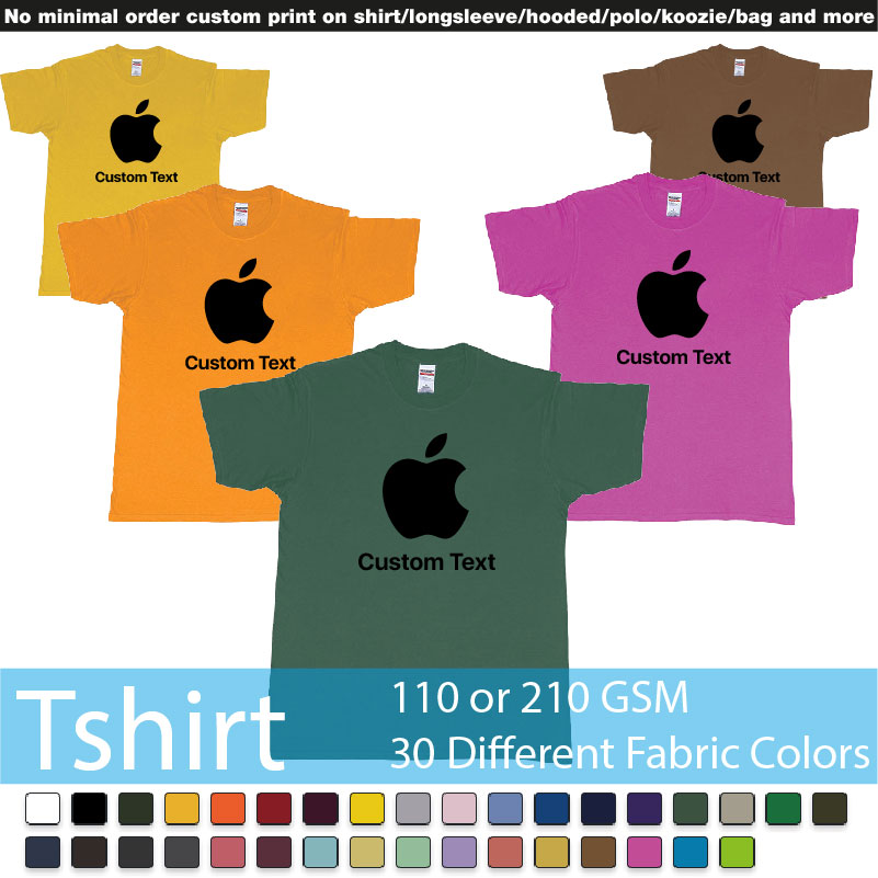 Apple Logo Add Custom Text Print Bali Roundneck Tshirt Samples On Demand Printing Bali