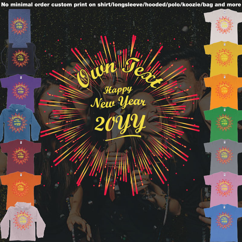 Best Happy New Year Bali Custom Year Text Fireworks 01 Overview Design Garments