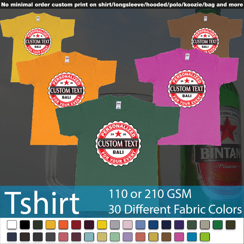 Bintang Beer Better Cap Personalized Own Text Design Roundneck Tshirt Samples On Demand Printing Bali