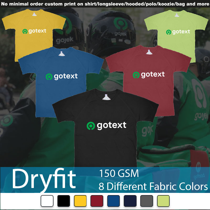Gojek Logo Go Custom Text Tshirt Printing Bali Dryfit Tshirts Samples On Demand Printing Bali