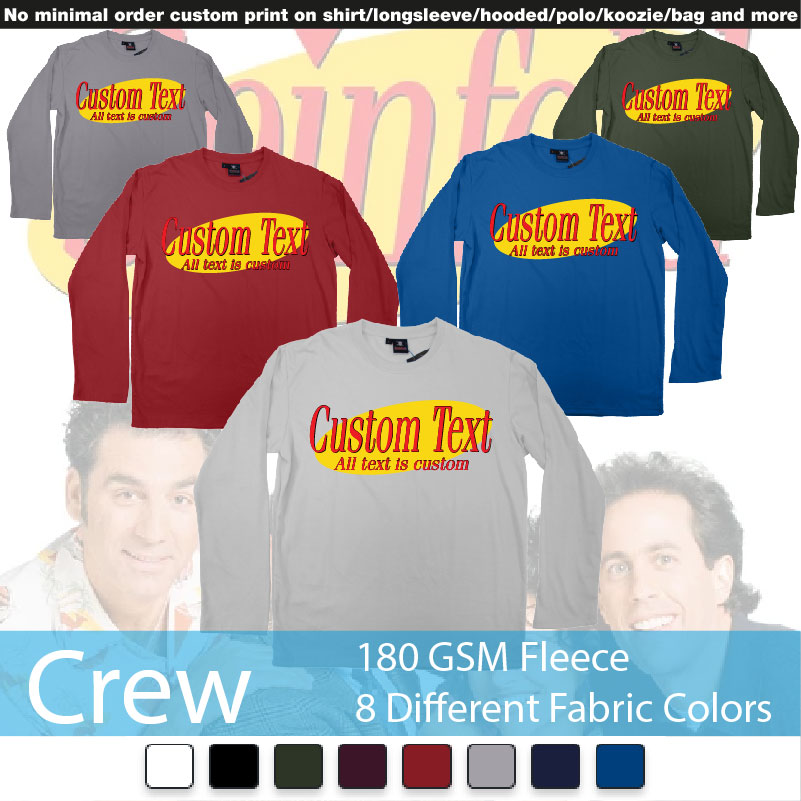 Jerry Seinfeld Tv Show Logo Custom Own Text Same Style Crewneck Long Sleeved Sweatshirt Sweatshirt On Demand Printing Bali