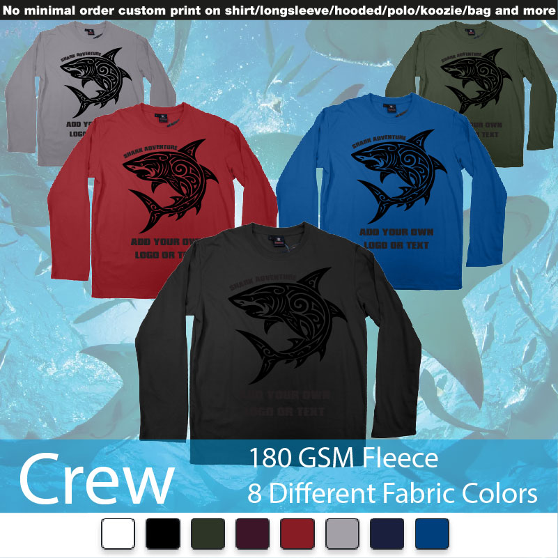 Shark Tribal Add Own Logo Or Text Bali Tshirt Design Crewneck Long Sleeved Sweatshirt Sweatshirt On Demand Printing Bali