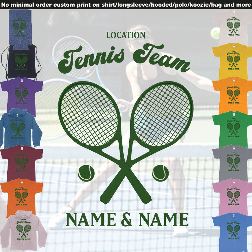 Tennis Team Club  Logo Design Custom Names 01 Overview Design Garments