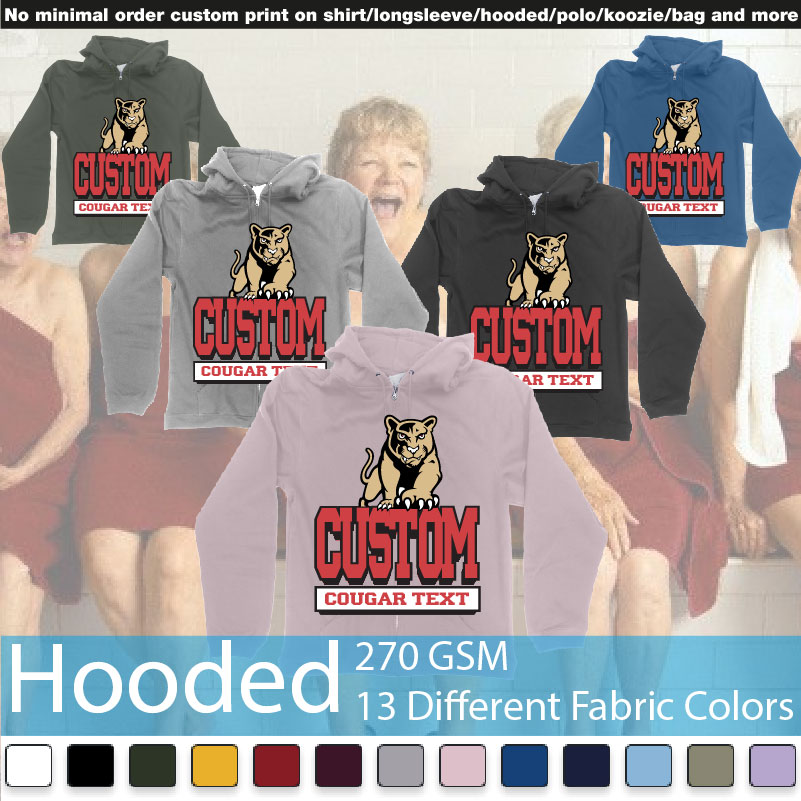 University Of Houston Cougars Logo Custom Text Printing Bali Hooded Samples On Demand Printing Bali