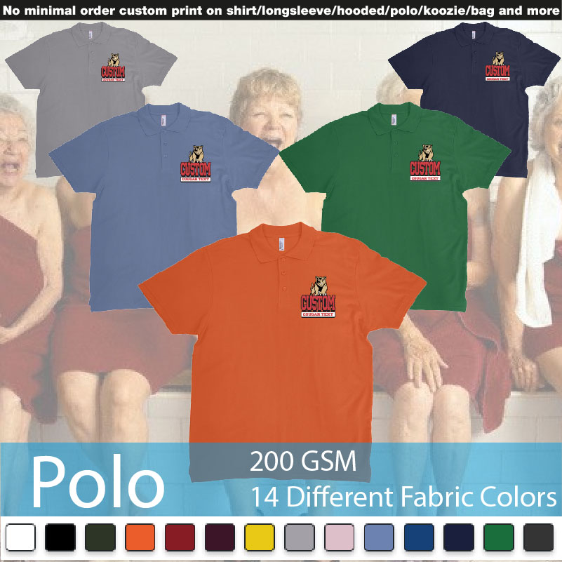 University Of Houston Cougars Logo Custom Text Printing Bali Polo Shirts Samples On Demand Printing Bali