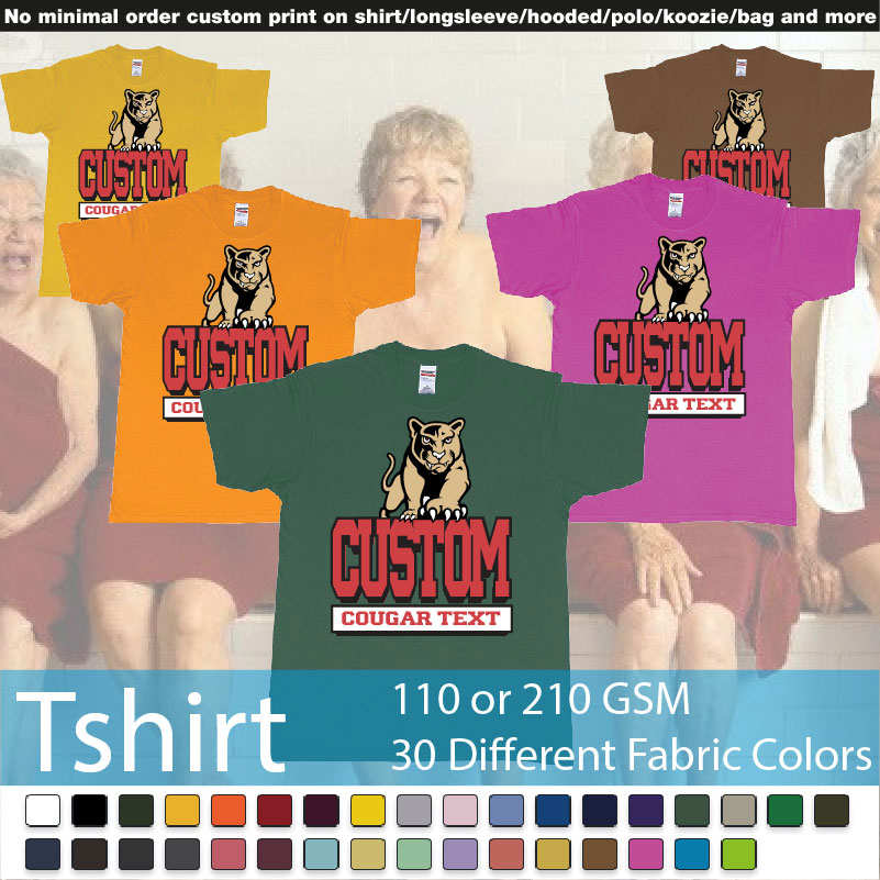 University Of Houston Cougars Logo Custom Text Printing Bali Roundneck Tshirt Samples On Demand Printing Bali