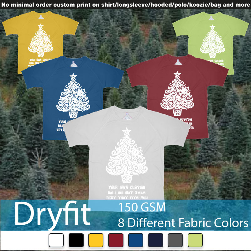 Xmas Tree Tribal Add Own Custom Text Tshirt Print Bali Dryfit Tshirts Samples On Demand Printing Bali
